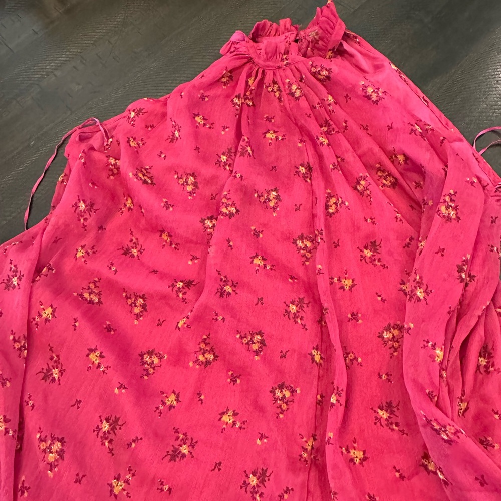 Free People Bright Fuchsia Halter Wide-Leg Jumpsuit - Picture 12 of 14